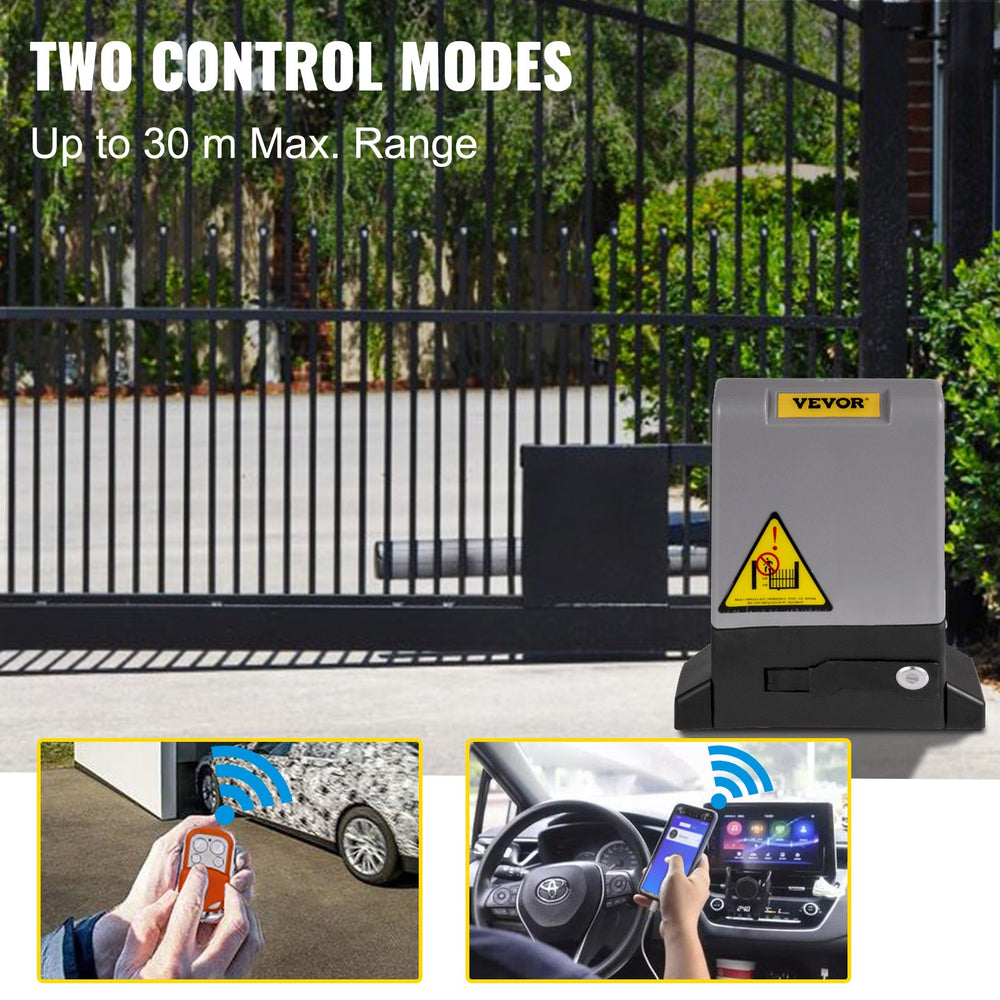 VEVOR Sliding Gate Opener, 1800 KG 5 m, Automatic Sliding Gate with 4 Remote Controllers & APP Control, Electric Rolling Driveway Slide Gate Motor, Complete Gate Operator Hardware Security System Kit
