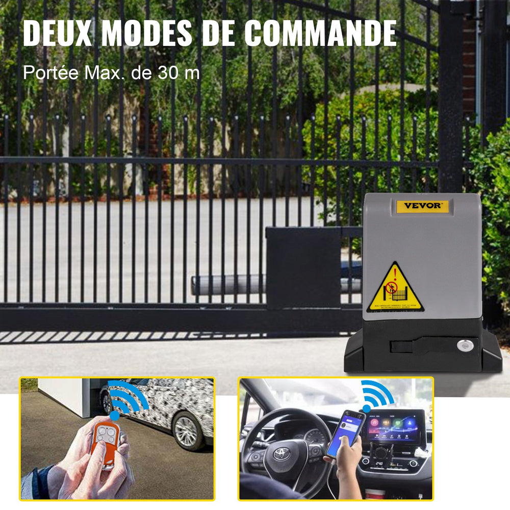 VEVOR Sliding Gate Opener, 1800 KG 7 m, Automatic Sliding Gate with 4 Remote Controllers & APP Control, Electric Rolling Driveway Slide Gate Motor, Complete Gate Operator Hardware Security System Kit