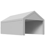 VEVOR Carport Replacement Canopy, 3.6x 6 m Potable Garage Tent Top Tarp with Sidewalls, UV-Resistant & Waterproof, Heavy Duty Car Shelter Tarp with Ball Buggees, Grey, Frame Not Included