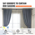 VEVOR Double Rod Curtain Rods, 36-72 inches(3-6ft) Adjustable Length, Black Double Curtain Rods with Cap Finials, 1" and 3/4" Diameter, Double Window Drapery Rod for Sheer and Blackout Curtains