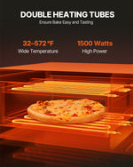VEVOR Electric Pizza Oven for Countertops, 12-inch, 1500W, with Temp Control & 0-60 Min Timer, Even Baking Technology & Easy Clean Crumb Tray, Ideal for Both Commercial & Home Kitchens
