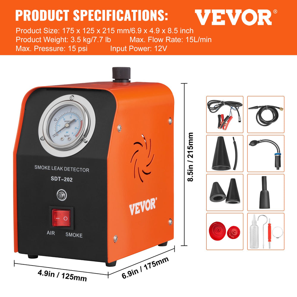 VEVOR Automotive Smoke Leak Detector Smoke Machine Tester EVAP Fuel Pipe System