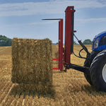 VEVOR Hay Spear 49" Bale Spear 4500 lbs Capacity, Bale Spike Quick Attach Square Hay Bale Spears 1 3/4" wide, Red Coated Bale Forks, Bale Hay Spike with Hex Nut & Sleeve for Buckets Tractors Loaders