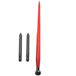 VEVOR Hay Spear 49\" Bale Spear 3000 lbs Capacity, Bale Spike Quick Attach Square Hay Bale Spears 1 3/4\" Wide, Red Coated Bale Forks, Bale Hay Spike with 2 Stabilizer Spears Conus 2