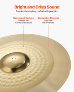 VEVOR Cymbal Pack 4 Pieces Cymbals Drum Set 355/400/505/254 mm(10 14 16 20 Inches) Cymbals for Drum