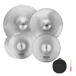 VEVOR Low Volume Cymbal Pack 4 Pieces 350/400/455/505 mm (14/16/18/20 Inches) Alloy Cymbals for Drum