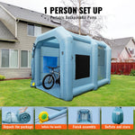 VEVOR Inflatable Spray Booth Car Paint Tent 396 cm x 305 cm x 274 cm Filter System Blower 950W