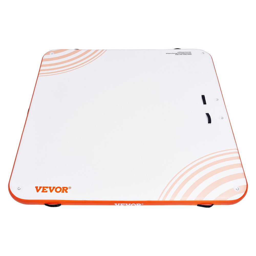VEVOR Inflatable Floating Dock, 10 x 10FT Inflatable Dock Platform, Non-Slip Water Floating Dock Mat with Portable Carrying Bag & Detachable Ladder, Floating Platform Island Raft for Pool Beach Ocean