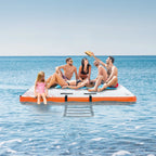 VEVOR Inflatable Floating Dock, 10 x 8FT Inflatable Dock Platform, Non-Slip Water Floating Dock Mat with Portable Carrying Bag & Detachable Ladder, Floating Platform Island Raft for Pool Beach Ocean