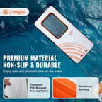 VEVOR Inflatable Floating Dock, 15x6.5FT Inflatable Dock Platform with 4*6FT Trampoline Mesh Pool, Non-Slip Floating Platform Water Mat with Portable Bag & Detachable Ladder for Pool Beach Relaxation
