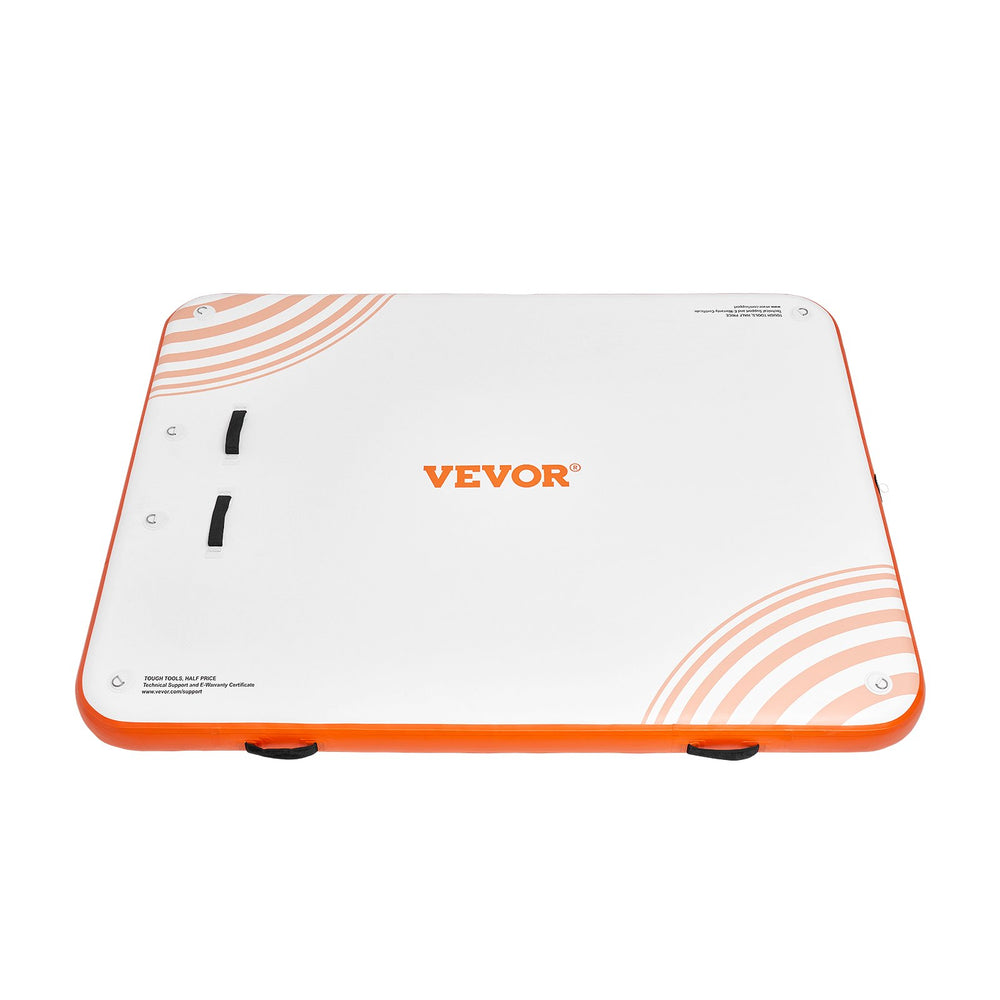 VEVOR Inflatable Floating Dock, 6 x 5FT Inflatable Dock Platform, Non-Slip Water Floating Dock Mat with Portable Carrying Bag & Detachable Ladder, Floating Platform Island Raft for Pool Beach Ocean