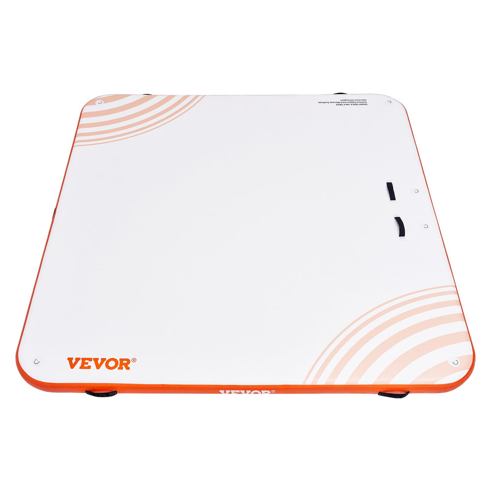 VEVOR Inflatable Floating Dock, 7 x 7FT Inflatable Dock Platform, Non-Slip Water Floating Dock Mat with Portable Carrying Bag & Detachable Ladder, Floating Platform Island Raft for Pool Beach Ocean