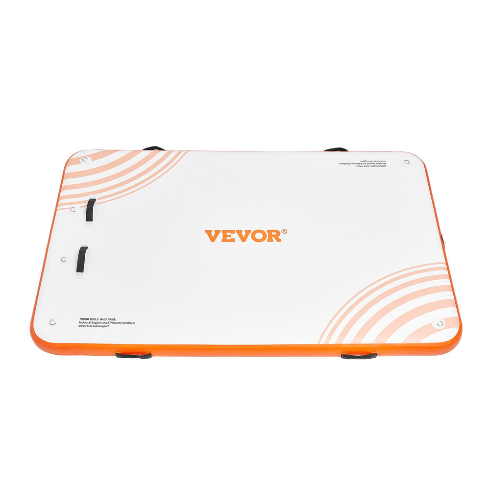 VEVOR Inflatable Floating Dock, 8 x 5FT Inflatable Dock Platform, Non-Slip Water Floating Dock Mat with Portable Carrying Bag & Detachable Ladder, Floating Platform Island Raft for Pool Beach Ocean