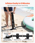 VEVOR Inflatable Floating Dock, 3.05x2.44 M Round Inflatable Dock Platform, Non-Slip Water Air Mat with Portable Carrying Bag & Detachable Ladder, Float Water Platform Island Raft for Pool Beach Ocean