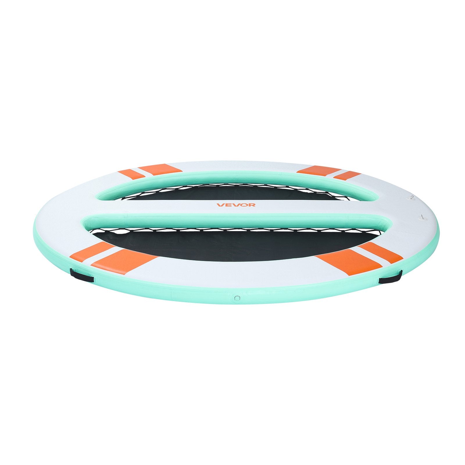 VEVOR Inflatable Floating Dock, 3.05x2.44 M Round Inflatable Dock Platform, Non-Slip Water Air Mat with Portable Carrying Bag & Detachable Ladder, Float Water Platform Island Raft for Pool Beach Ocean