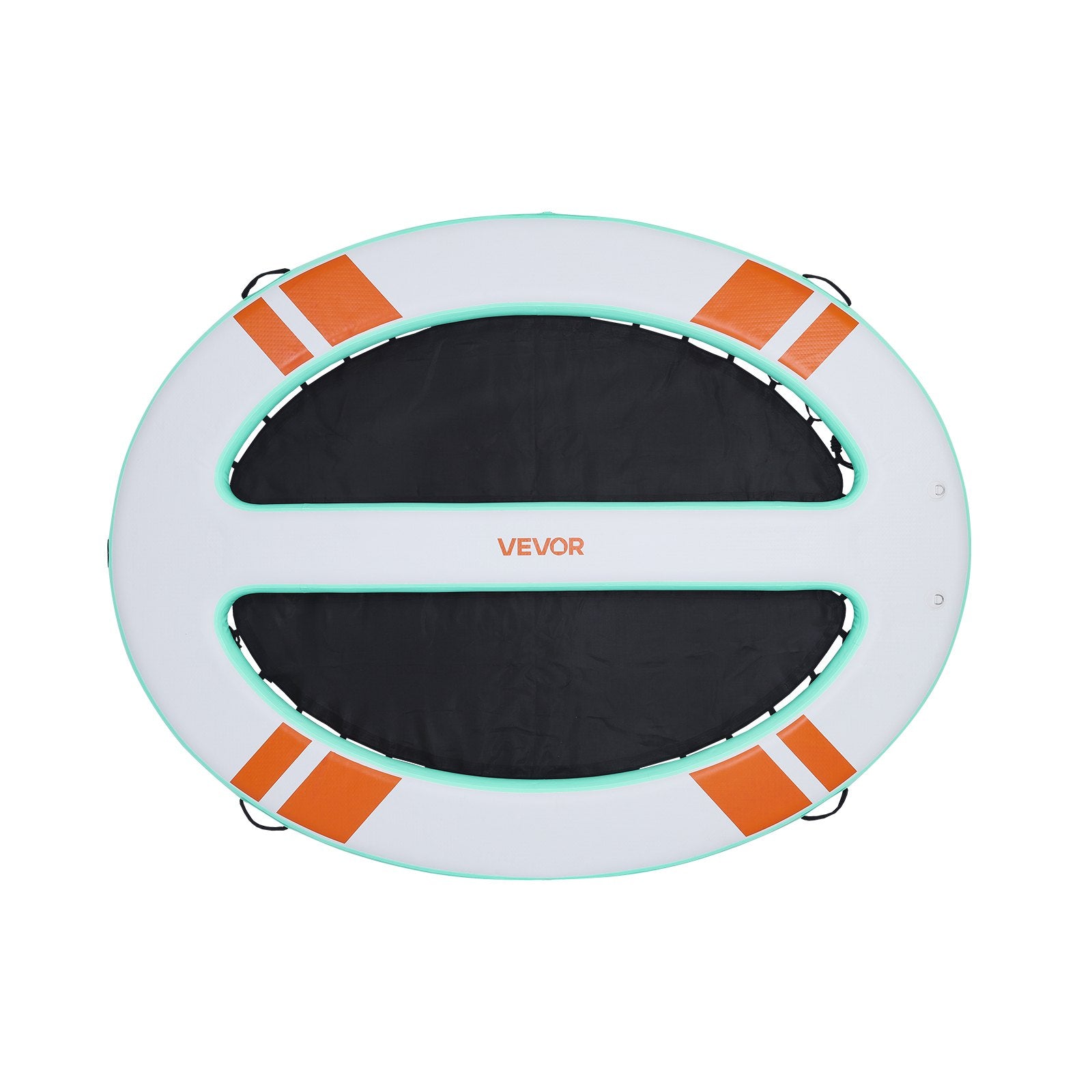 VEVOR Inflatable Floating Dock, 3.05x2.44 M Round Inflatable Dock Platform, Non-Slip Water Air Mat with Portable Carrying Bag & Detachable Ladder, Float Water Platform Island Raft for Pool Beach Ocean