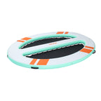 VEVOR Inflatable Floating Dock, 3.05x2.44 M Round Inflatable Dock Platform, Non-Slip Water Air Mat with Portable Carrying Bag & Detachable Ladder, Float Water Platform Island Raft for Pool Beach Ocean