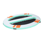VEVOR Inflatable Floating Dock, 3.05x2.44 M Round Inflatable Dock Platform, Non-Slip Water Air Mat with Portable Carrying Bag & Detachable Ladder, Float Water Platform Island Raft for Pool Beach Ocean