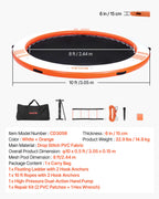 VEVOR Inflatable Floating Dock, 3.05M Inflatable Dock Platform, Non-Slip Water Air Mat with Portable Carrying Bag & Detachable Ladder, Floating Water Platform Island Raft for Pool Beach Ocean, Orange