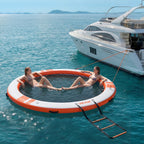 VEVOR Inflatable Floating Dock, 3.05M Inflatable Dock Platform, Non-Slip Water Air Mat with Portable Carrying Bag & Detachable Ladder, Floating Water Platform Island Raft for Pool Beach Ocean, Orange