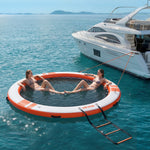 VEVOR Inflatable Floating Dock, 3.05M Inflatable Dock Platform, Non-Slip Water Air Mat with Portable Carrying Bag & Detachable Ladder, Floating Water Platform Island Raft for Pool Beach Ocean, Orange