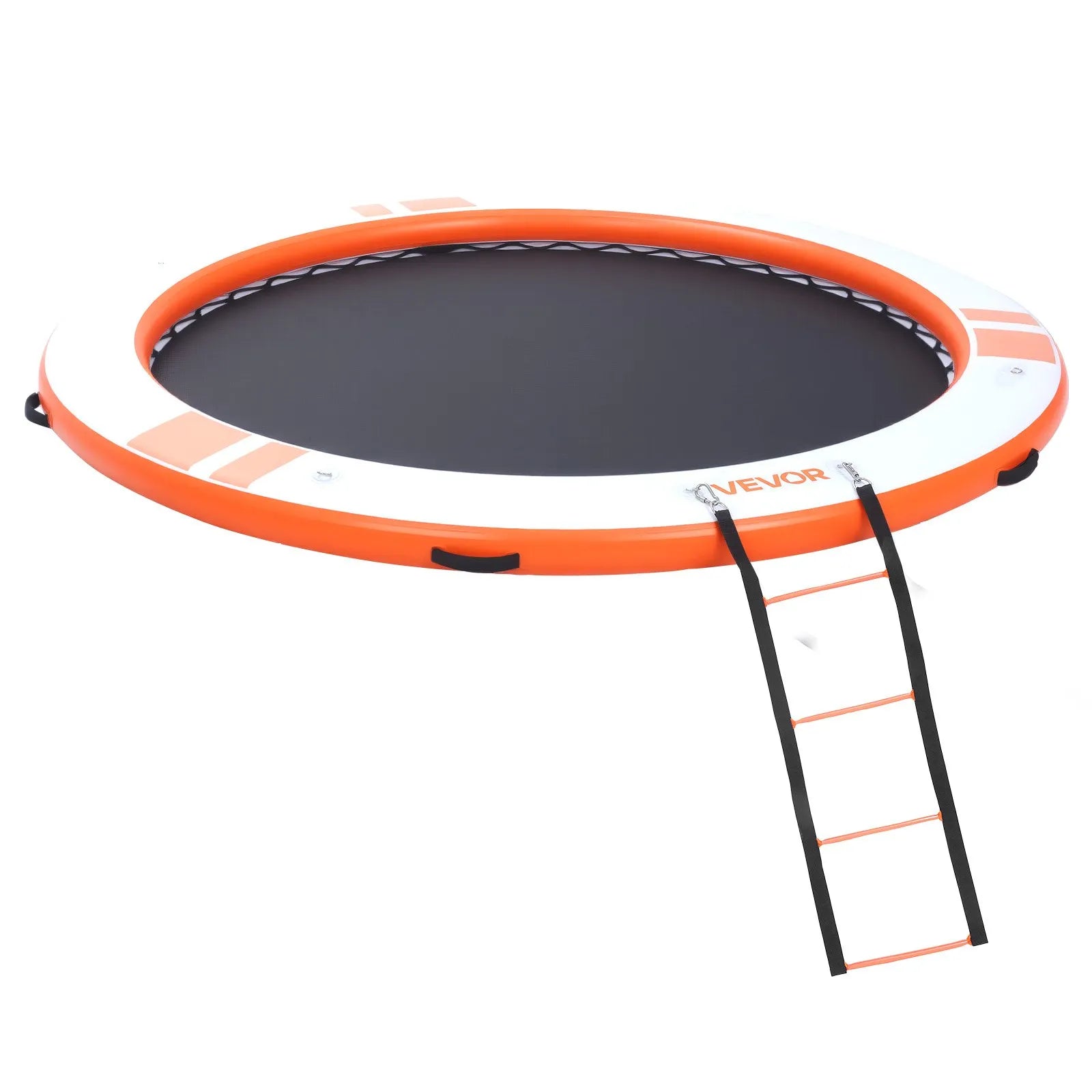 VEVOR Inflatable Floating Dock, 3.05M Inflatable Dock Platform, Non-Slip Water Air Mat with Portable Carrying Bag & Detachable Ladder, Floating Water Platform Island Raft for Pool Beach Ocean, Orange