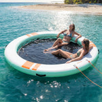 VEVOR Inflatable Floating Dock, 3.05 M Round Inflatable Dock Platform, Non-Slip Water Floating Dock Mat with Portable Carrying Bag & Detachable Ladder, Float Platform Island Raft for Pool Beach Ocean
