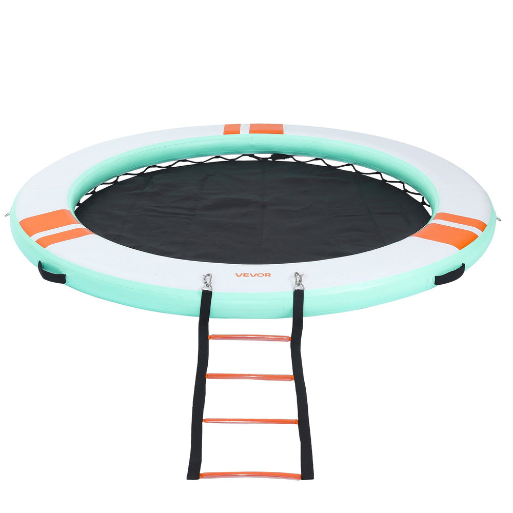 VEVOR Inflatable Floating Dock, 3.05 M Round Inflatable Dock Platform, Non-Slip Water Floating Dock Mat with Portable Carrying Bag & Detachable Ladder, Float Platform Island Raft for Pool Beach Ocean