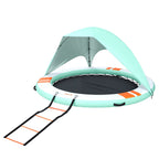VEVOR Inflatable Floating Dock, 3.05 M Round Inflatable Dock Platform, Non-Slip Water Floating Dock Mat with Portable Carrying Bag & Detachable Ladder, Float Platform Island Raft for Pool Beach Ocean