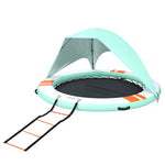 VEVOR Inflatable Floating Dock, 3.05 M Round Inflatable Dock Platform, Non-Slip Water Floating Dock Mat with Portable Carrying Bag & Detachable Ladder, Float Platform Island Raft for Pool Beach Ocean