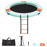 VEVOR Inflatable Floating Dock, 3.66 M Round Inflatable Dock Platform, Non-Slip Water Air Mat with Portable Carrying Bag and Detachable Ladder, Floating Water Platform Island Raft for Pool Beach Ocean