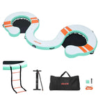 VEVOR Inflatable Floating Dock, 4.57 x 1.83 M Inflatable Dock Platform, Non-Slip Water Air Mat with Portable Carrying Bag & Detachable Ladder, Floating Water Platform Island Raft for Pool Beach Ocean