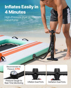 VEVOR Inflatable Floating Dock, 2.44 x 1.83 M Inflatable Dock Platform, Non-Slip Water Air Mat with Portable Carrying Bag & Detachable Ladder, Floating Water Platform Island Raft for Pool Beach Ocean