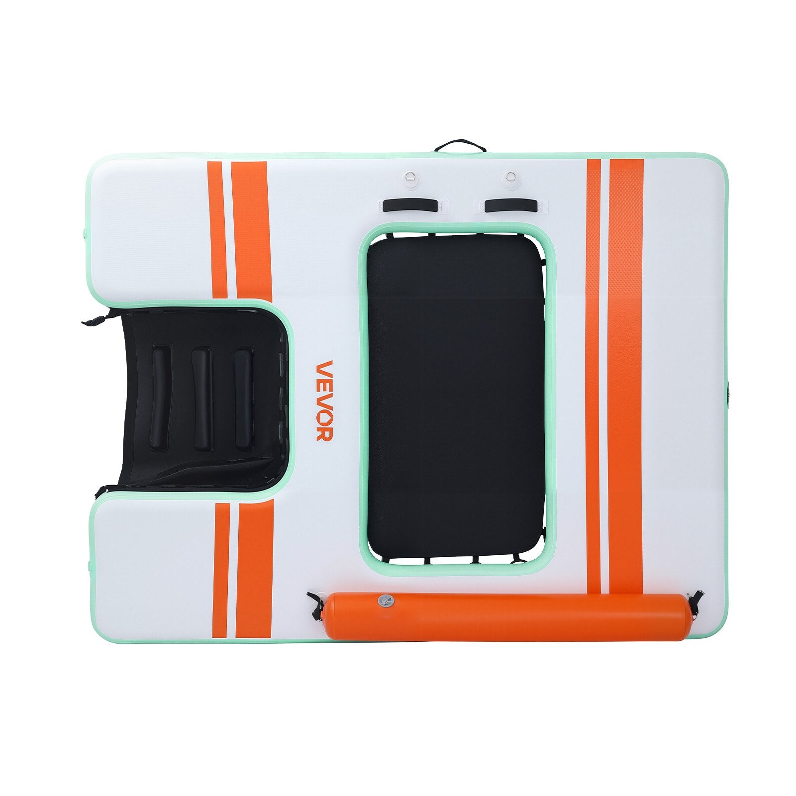 VEVOR Inflatable Floating Dock, 2.44 x 1.83 M Inflatable Dock Platform, Non-Slip Water Air Mat with Portable Carrying Bag & Detachable Ladder, Floating Water Platform Island Raft for Pool Beach Ocean