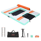 VEVOR Inflatable Floating Dock, 2.44 x 1.83 M Inflatable Dock Platform, Non-Slip Water Air Mat with Portable Carrying Bag & Detachable Ladder, Floating Water Platform Island Raft for Pool Beach Ocean