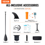 VEVOR Inflatable Stand Up Paddle Board, 10.6' x 33" x 6" Wide SUP Paddleboard, with Board Accessories, Pump, Paddle, Fin, Phone Bag, Backpack, Ankle Leash, Repair Kit, Non-slip Deck for Youth & Adults