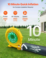 VEVOR Inflatable Nightclub, 5 x 4 x 3.8 m Inflatable Party Tent with 680W Blower & Sandbag, Ventilated Blow up Night Club with 2 Windows, Air Cube House for Event Birthday Wedding Party