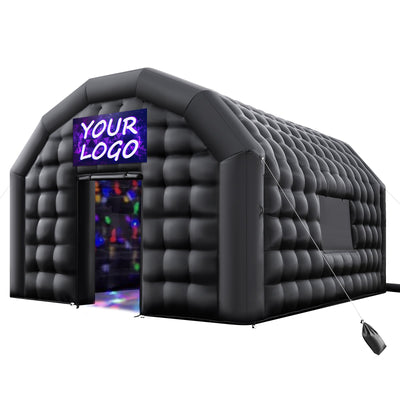 VEVOR Inflatable Nightclub, 5 x 4 x 3.8 m Inflatable Party Tent with 680W Blower & Sandbag, Ventilated Blow up Night Club with 2 Windows, Air Cube House for Event Birthday Wedding Party