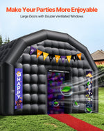 VEVOR Inflatable Nightclub, 8 x 6 x 4 m Inflatable Party Tent with 1100W Blower & Sandbag, Ventilated Blow up Night Club with 2 Windows, Air Cube House for Event Birthday Wedding Party