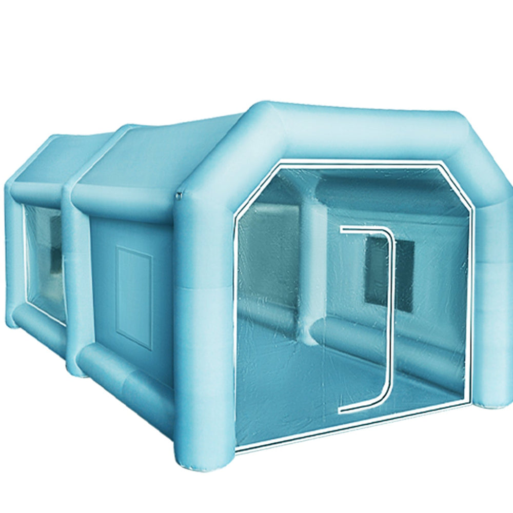 VEVOR Inflatable Tent, 13 x 8 x 7 ft Inflatable Spray Booth Custom Tent, Inflatable Paint Booth Tent Car Paint Booth Workstation 210D Oxford Fabric With 2 Blowers