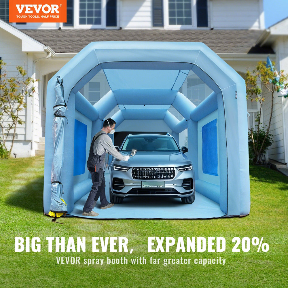 VEVOR Inflatable Spray Booth Car Paint Tent 610 cm x 305 cm x 244 cm Filter System 2 Blowers