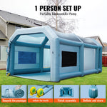 VEVOR Inflatable Spray Booth Car Paint Tent 610 cm x 305 cm x 244 cm Filter System 2 Blowers