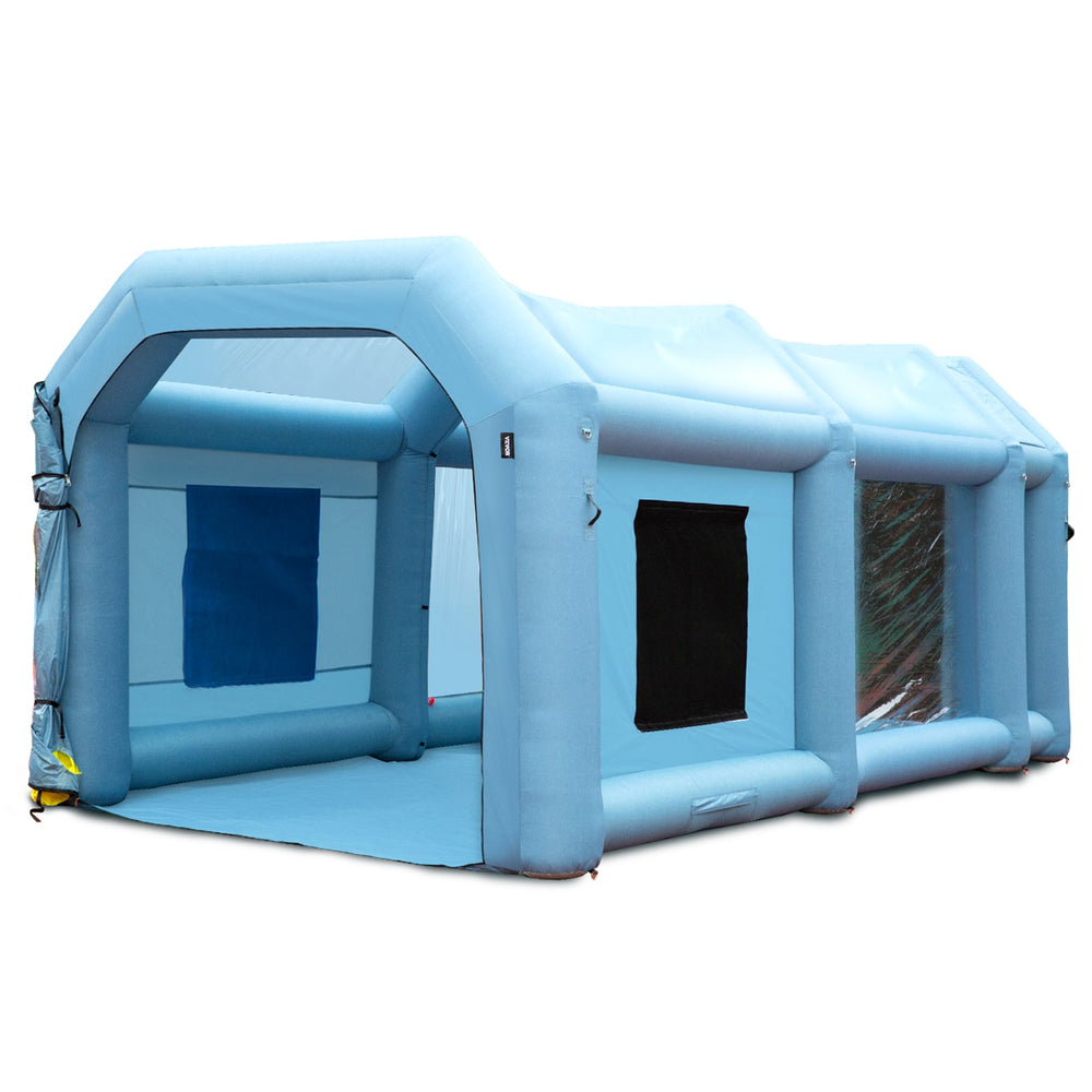 VEVOR Inflatable Spray Booth Car Paint Tent 610 cm x 305 cm x 244 cm Filter System 2 Blowers