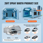 VEVOR Inflatable Spray Booth Car Paint Tent 792 cm x 457 cm x 335 cm Filter System 2 Blowers