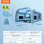 VEVOR Inflatable Spray Booth Car Paint Tent 10 x 6 x 4 m Filter System 2 Blowers