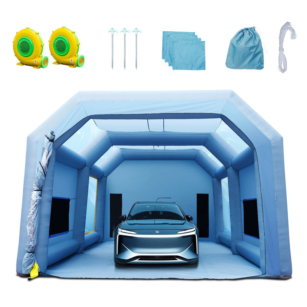 VEVOR Inflatable Spray Booth Car Paint Tent 10 x 6 x 4 m Filter System 2 Blowers
