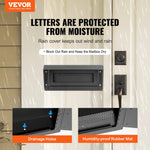 VEVOR Through The Door Key Drop Box 30.5x15.2x40.6 cm Mailbox with 4.6cm 30.5cm Key Lock Black