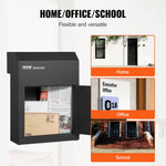 VEVOR Through The Door Key Drop Box 30.5x15.2x40.6 cm Mailbox with 4.6cm 30.5cm Key Lock Black