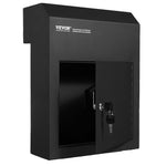 VEVOR Through The Door Key Drop Box 30.5x15.2x40.6 cm Mailbox with 4.6cm 30.5cm Key Lock Black