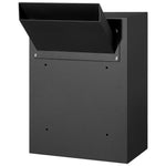 VEVOR Through The Wall Drop Box, Heavy Duty Steel Through the Wall Mailbox with 2.8-7.9" 13" Combination Lock, 13x7x17" Mail Drop Box, Black